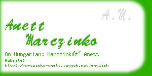 anett marczinko business card